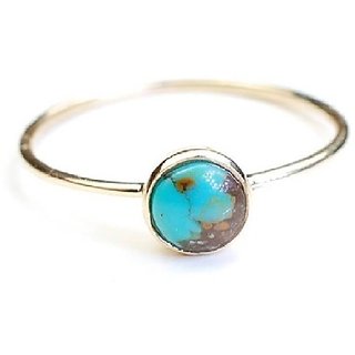                       Turquoise Ring Original  Unheated gemstone Firoza gemstone gold plated ring lab certified by CEYLONMINE                                              