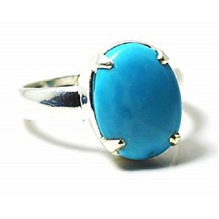                       Certified Firoza Silver Ring Natural & unheated gemstone Turquoise ring by Ceylonmine                                              