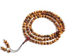 Buddhist Prayer 108 Beads Tiger Eye Red Tassel
