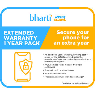                       Bharti Assist Secure 1 Year Extended Warranty for iPhone Between Rs. 15001 to Rs. 20000                                              