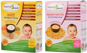 Sampoorna Satwik Multigrain Cereal Stage-1 and Sprouted Wheat Cereal, Homemade, Natural Cereal Cereal