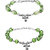 Voylla Green Beaded Stylish Bracelet Combo