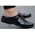 MR Cobbler Black Slip on Sandals For Men
