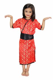 Kaku Fancy Dresses Polyester Chinese Girl Traditional Dress for Kids