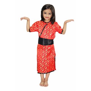                       Kaku Fancy Dresses Polyester Chinese Girl Traditional Dress for Kids                                              
