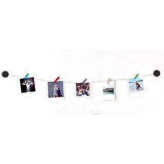 VAH Round wooden Hanging Photo Display Picture Frame Collage Picture Display Organizer with Wood Clips for Wall Decor Hanging Photos