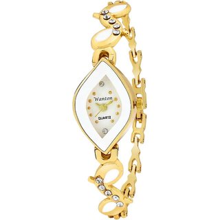                       white different shap case with diamond meena kundan bracelet beautiful women's Analog Watch                                              