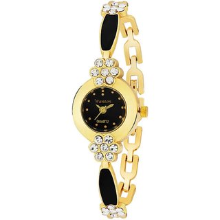                       black small size black color diamond kundan bracelet attractive women's Analog Watch                                              
