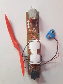 DC hobby motor science project material kit + wider fan propeller + Switch  and connector with PCB for DIY fan projects