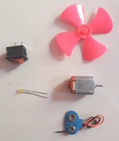 High speed DC hobby motor science project material kit+wider fan propeller+LED Switch and connector for DIY fan projects