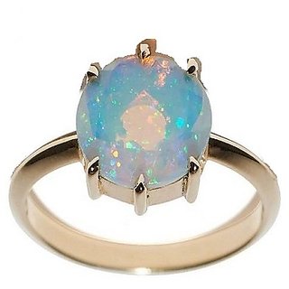                       Original Stone Opal Ring 5.25 Ratti Natural Opal Gold Plated For Astrological Purpose By CEYLONMINE                                              