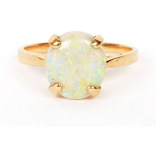                       Original Stone Opal Ring 5.25 Ratti Natural Opal Gold Plated For Astrological Purpose By CEYLONMINE                                              