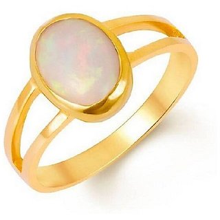                       Precious Stone Opal Ring Original & Lab Certified Stone Opal Gold Plated Ring By CEYLONMINE                                              