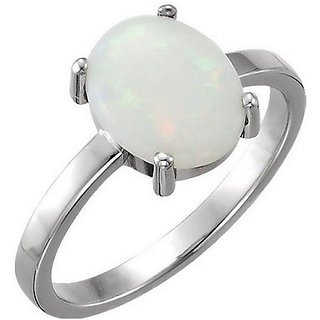                       Opal Stone Ring for Unisex Adjustable 4.25 CaratOpal Silver  Plated Ring By CEYLONMINE                                              