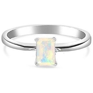                       100% Original & Certified Stone Opal  Silver Plated Ring For Astrological Purpose  BY CEYLONMINE                                              