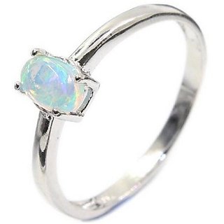                      6.5 Ratti Opal Stone Silver Plated Ring Original & Effective Stone Ring By CEYLONMINE                                              