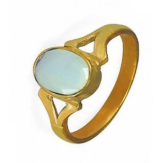                       CEYLONMINE- 6.75 Carat Natural Opal Gold  Plated Adjustable Ring/Anguthi For Astrological Purpose                                              