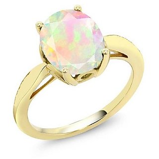                       Opal Stone Ring Unheated  Untreated Stone Opal Gold Plated  Ring By CEYLONMINE                                              