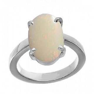                       Opal Ring Natural & Original Stone Opal Silver Plated Ring For Unisex By CEYLONMINE                                              