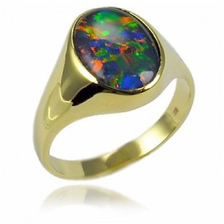                       Natural Opal Stone Ring Unheated  Untreated Stone Opal Gold Plated  Ring By CEYLONMINE                                              