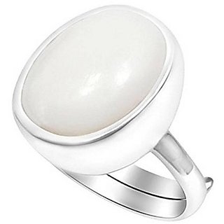                       Natural 7.25 Ratti Stone Opal Ring Silver Plated Adjustable Ring For Unisec By CEYLONMINE                                              
