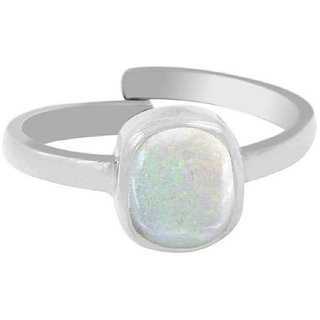                       CEYLONMINE- Opal stone Silver Plated Ring Precious Stone  Opal Ring For Unisex BY CEYLONMINE                                              