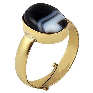                       CEYLONMINE- Agate /Sulemani Gold Plated Ring For Unisex                                              