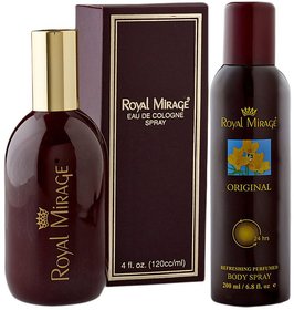 Pack Of 2 Royal Mirage Unisex Perfume 120 ml With Body Deodorant 200ml