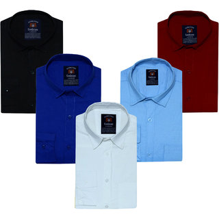 Buy Spain Style Solid Shirts For Men Combo of 5 Online - Get 79% Off