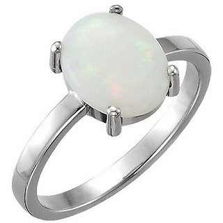                       Natural Stone Opal Ring Original & Certified Stone Hakik Silver Plated Ring By CEYLONMINE                                              