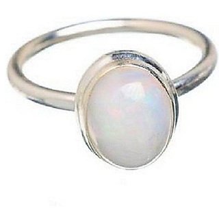                       Unheated Stone Opal Ring Silver Plated Original stone Opal Adjustable Ring By CEYLONMINE                                              
