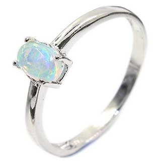                       Original  Lab Certified Opal Ring Silver Plated For Astrological Purpose by CEYLONMINE                                              