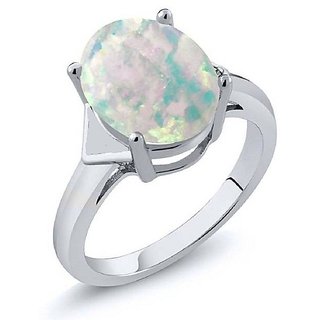                       Natural Opal Stone Silver Plated Ring Original & Semi-Precious Stone Opal ring By CEYLONMINE                                              