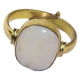                       Certified Stone Opal Gold Plated Ring For Astrological Purpose By CEYLONMINE                                              