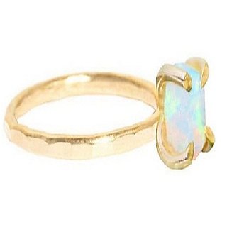                       Semi-Precious Stone Opal Gold Plated Ring Original & Natural Stone Ring By CEYLONMINE                                              