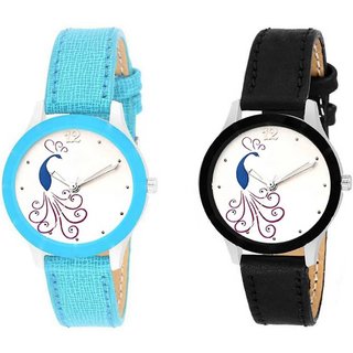                       HRV women multi leather combo watch                                              