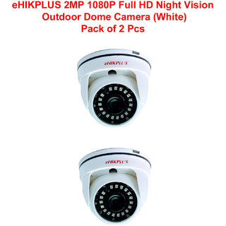 eHIKPLUS 2MP 1080P HD Indoor Night Vision Dome Camera (White) - Pack of 2 Pcs