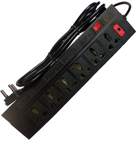6+1NEW EXTENSION CORD BOARDS ELECTRIC POWER STRIP SURGE PROTECTOR MULTI PLUG 6 Socket 6 Socket Surge Protector  (Black