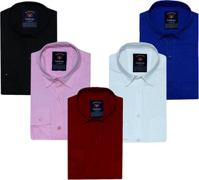 Spain Style Solid Shirts For Men Combo of 5