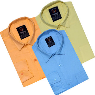 Spain Style Solid Shirts For Men Combo of 3