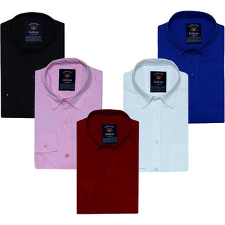 Spain Style Solid Shirts For Men Combo of 5