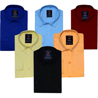Spain Style Solid Shirts For Men Combo of 6