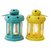 Satya Vipal Iron Yellow and Blue Colored Hanging Decorative T Light Holder/Lantern with T-Light