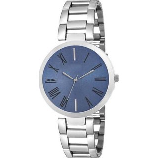                       HRV Blue Shineble Dial Stainless  Still  Strap RichLook Women Watch - For Girls                                              