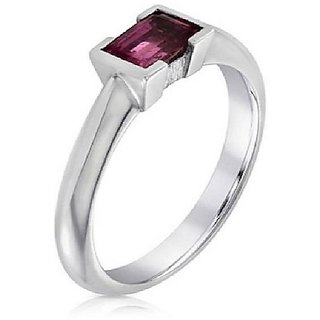                       Natural Ruby Silver Plated Ring Unheated  Effective Stone Ring By CEYLONMINE                                              