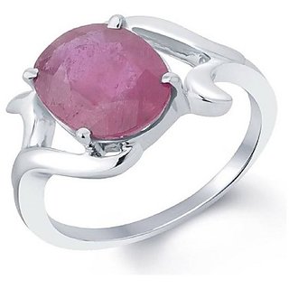                       Precious Stone Ruby Ring Original & Lab Certified Stone Ruby Silver  Plated Ring By CEYLONMINE                                              