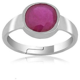                       6.25 Ratti Stone Ruby Silver Plated Ring Original & Precious Stone Ruby Ring By CEYLONMINE                                              