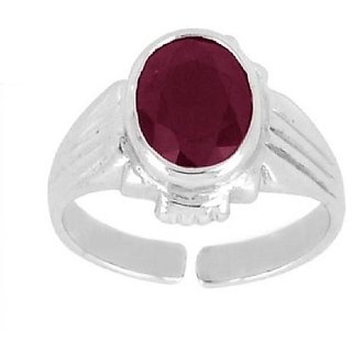                       Lab Certified Stone Ruby Ring 100%b Original And Effective Stone Ruby Silver Plated Ring For Astrological Purpose By CEYLONMINE                                              