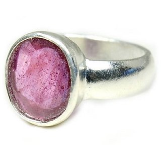                       Astrological Stone Ruby Silver Plated Ring Original & Effective Stone Ring BY CEYLONMINE                                              