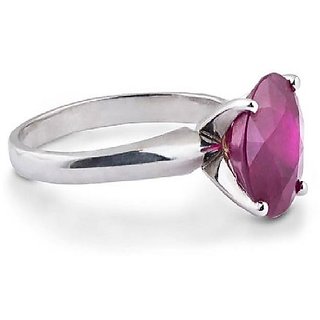                       CEYLONMINE- Natural & Original Ruby Silver Plated Ring Unheated & Untreated Stone Ring                                              